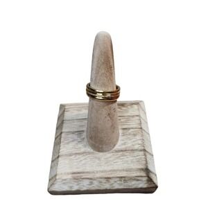 18K Gold Plated Stainless Steel Stackable Finger Rings Size 7